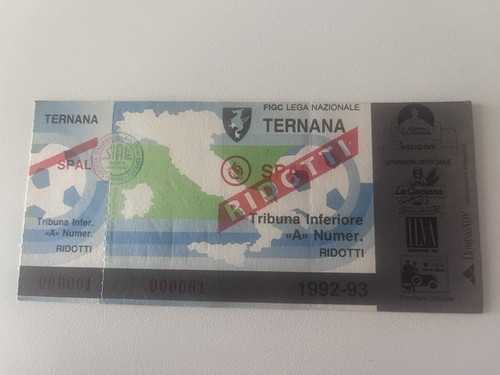 Ternana spal biglietto ticket - ternana-spal, biglietto/ticket