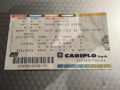 Milan bari biglietto ticket - milan-bari, biglietto/ticket