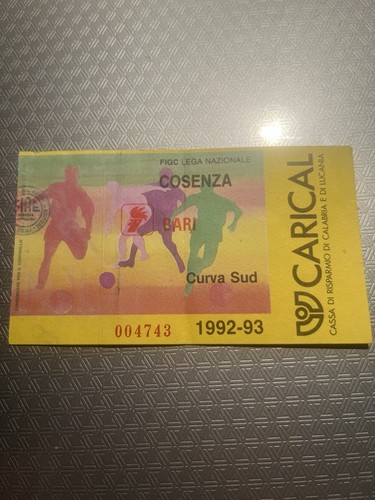 Cosenza bari 1992 - cosenza-bari, biglietto